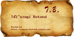 Tószegi Botond névjegykártya