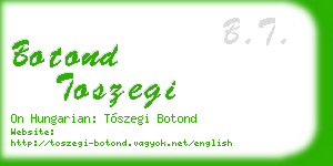 botond toszegi business card