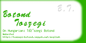 botond toszegi business card